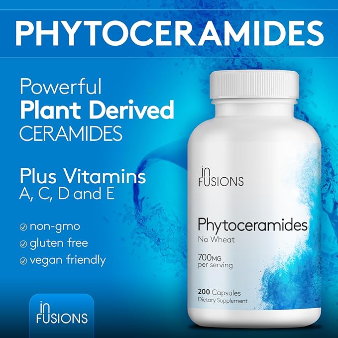 Phytoceramides 200 Capsules Skin Repair Rejuvenation Anti-Aging Support Plant-derived Ceramides 700mg Gluten Free Non-GMO (2)