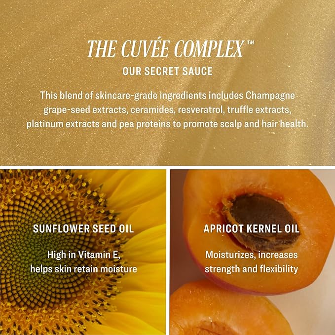 CUVÉE BEAUTY Cuvee Hair and Body Glow - 3 fl oz - Hydrates Hair & Skin with Light Shimmer, Tames Frizz + Adds Shine - Champagne-Infused Formula with Resveratrol & Ceramides - Color Safe