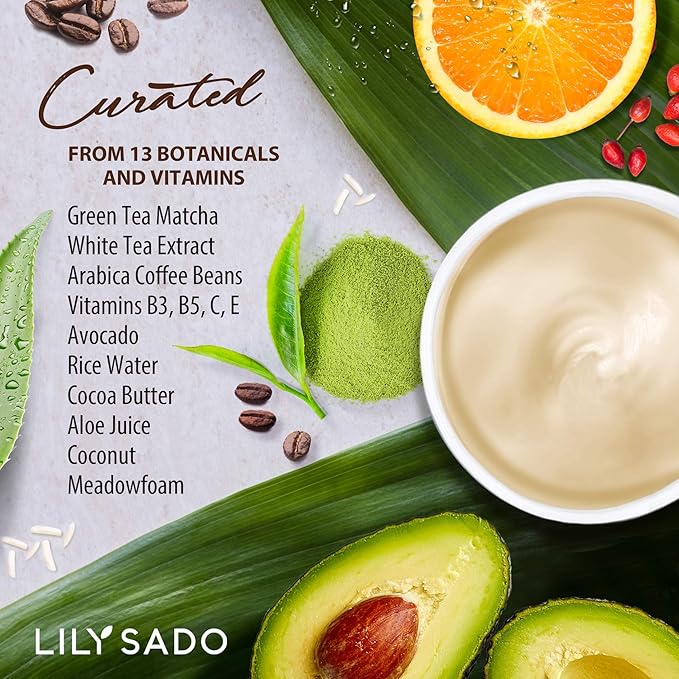 LILY SADO TEA+Cโข Coffee & Matcha Caffeine EYE CREAM - Anti-aging Vegan Natural Eye Repair Moisturizer Lotion w Arabica Coffee Beans + Green Tea - Prevents Undereye Wrinkles, Puffiness, Dark Circles