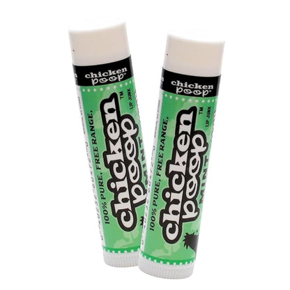 Chicken Poop Lip Balm Simone Chickenbone Mint Duo Moisturizer for Dry Chapped Lips, 0.15 oz, Pack of 2