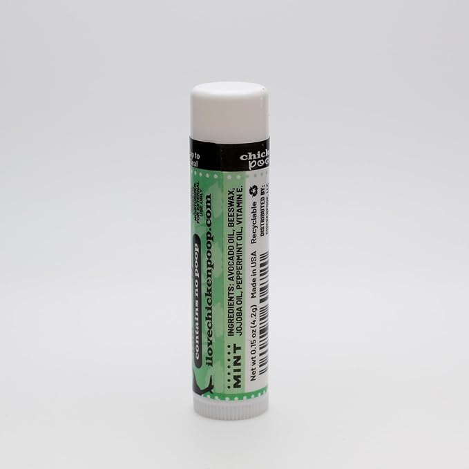 Chicken Poop Lip Balm Simone Chickenbone Mint Duo Moisturizer for Dry Chapped Lips, 0.15 oz, Pack of 2