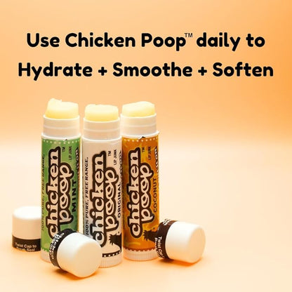 Chicken Poop Lip Balm Simone Chickenbone Coconut Duo 100% Natural Moisturizer for Dry Chapped Lips, 0.15 oz (Pack of 2)