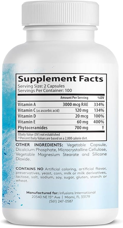 Phytoceramides 200 Capsules Skin Repair Rejuvenation Anti-Aging Support Plant-derived Ceramides 700mg Gluten Free Non-GMO (2)