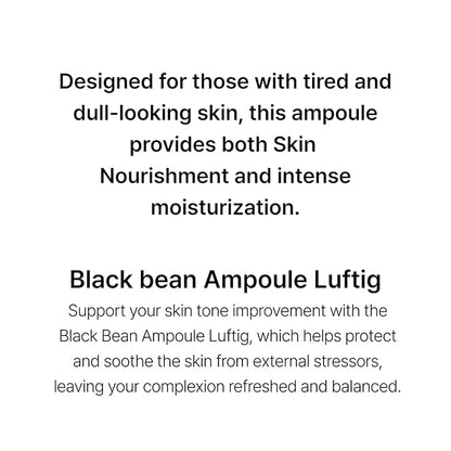 Black bean Ampoule Luftig, Skin Calm Ampoule with Skin Vitalizing, for Sensitive and Combination Skin, Mild Ampoule for Face, Korean Skin Care 1.69 fl.oz.