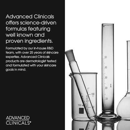 Advanced Clinicals Exfoliating 10% Glycolic Acid Serum For Face + Lactic Acid | Facial Exfoliant AHA + Salicylic Acid Serum To Improve Look Of Large Pores, Uneven Skin Tone, & Dark Spots, 1.75 FL Oz