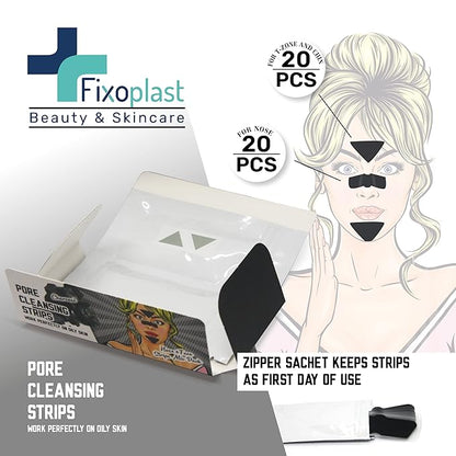 Pore Cleansing Strips, Blackhead remover for nose, chin and T-zone, Charcoal (Charcoal, 40)