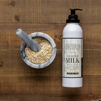 Archipelago Botanicals Oat Milk Lotion, Nurturing and Soothing Daily Lotion for Dry Skin, Scented Body Lotion Free from Parabens, Phthalates and GMOs (18 oz)